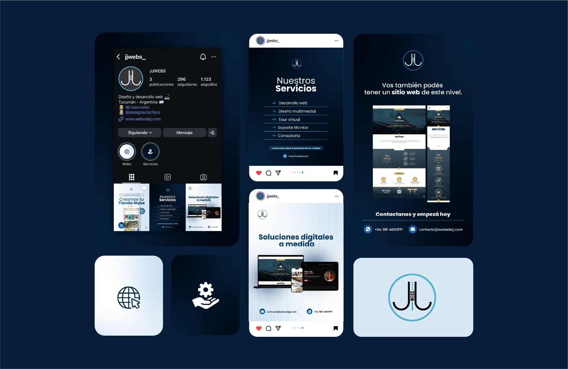 Proyecto JJ WEBS — redes sociales